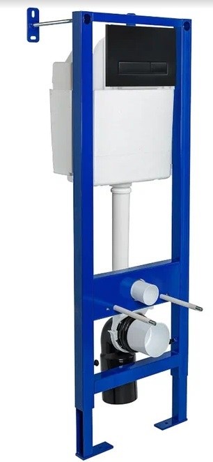 Инсталляция для унитаза с кнопкой «Berges Wasserhaus» Atom Line 410 кнопка черная SoftTouch 040340