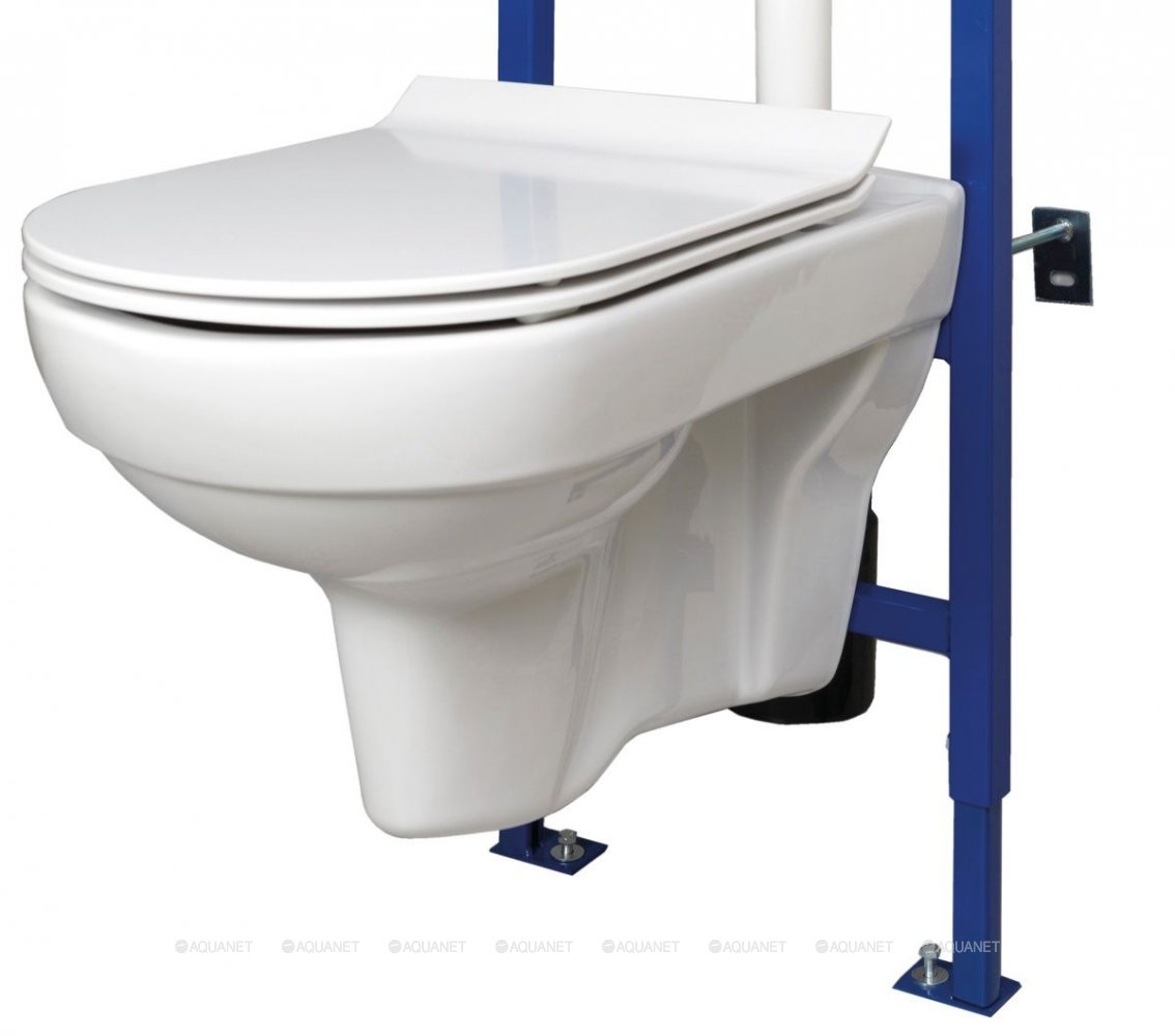 Комплект инсталляции Cersanit City new Clean on: унитаз с сиденьем дюропласт с микролифтом тонкое + инсталляция Vector с кнопкой Actis хром глянец