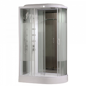 Душевая кабина 213, стекло страйп, задняя зеркальная панель, 1200*850*2150 левая