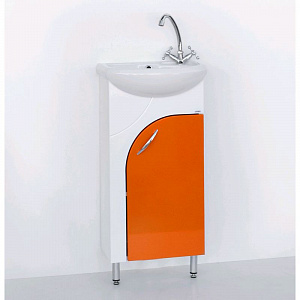 Тумба с раковиной Logro Манго 40 белая/оранжевая