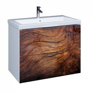 Тумба с раковиной MarkaOne Liriya 75П с 2-мя ящиками, wood