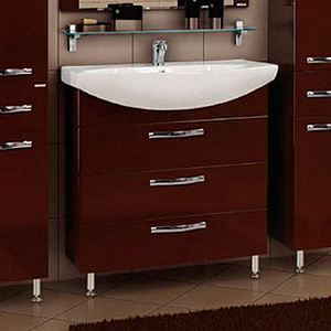Тумба с раковиной Акватон Ария 80 Н темно-коричневая