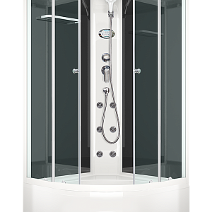 Душевая кабина  Domani-Spa  DELIGHT SLIM HIGH  99, кнопочный блок управления, вертикальный гидромассаж, черные стенки, тонированные стекла,размер 90*90*218см