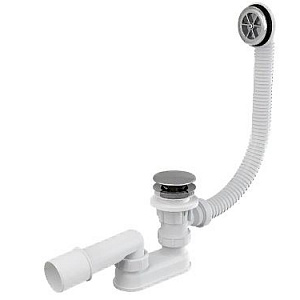 A505CRM Сифон для ванны комплект click/clack хромированный пластик/пластик