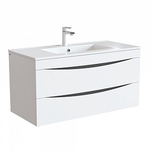 Тумба с раковиной Iddis Cloud 100 белая/черная