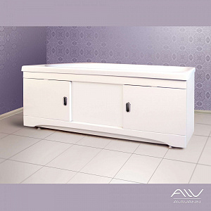 Экран под ванну МДФ раздвижной 150 см белый