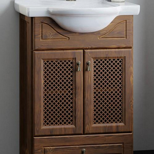 Тумба с раковиной Opadiris Тибет 50 антикварный орех (фасад решетка)