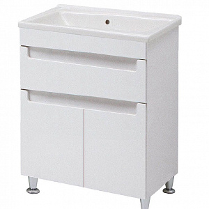 Тумба с раковиной Cerutti Spa Пьемонт 55 с 2-мя дверцами, 1-м ящиком, белый глянец