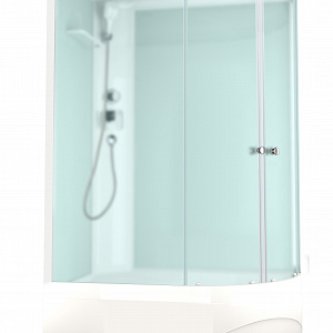 Душевая кабина DOMANI-Spa Delight Slim 128 L высокий поддон 120см*80см белый/сатин-матированное стекло матовое