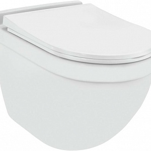 Унитаз подвесной Jaquar Solo SLS-WHT-6953BIUFSM безободковый с крышкой-сиденьем микролифт