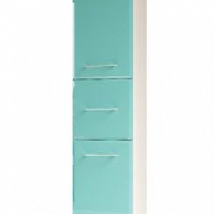 Пенал MarkaOne Mix 30 с 2-мя дверцами, 1-м ящиком, бирюза