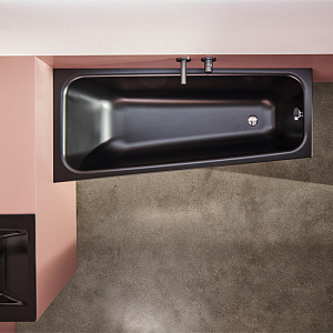 Ванна стальная Bette Space S 170*75*42 с шумоизоляцией, левосторонняя, черная