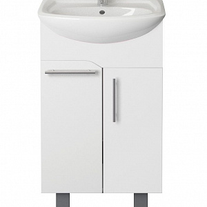 Тумба с раковиной 1Marka Йота 50Н с 2-мя дверцами, белый глянец