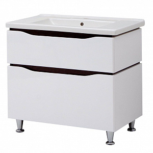 Тумба с раковиной Cerutti Spa Сицилия 80 белый глянец/дуб венге