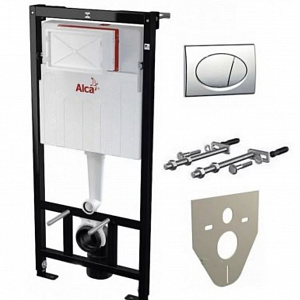 система инсталляции для унитазов AlcaPlast Sadromodul клавиша смыва глянцевый хром 4в1