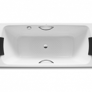 Ванна стальная Roca Lun 180*80*37 в комплекте с ручками и подголовниками