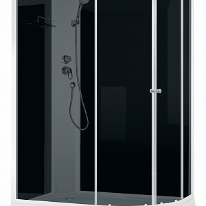 Душевая кабина  DOMANI-Spa Delight Slim 128 L Левая, черные стенки, размер 120*85*218см