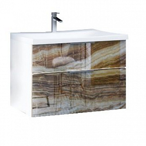 Тумба с раковиной MarkaOne Idalgo 75П с 2-мя ящиками, onyx