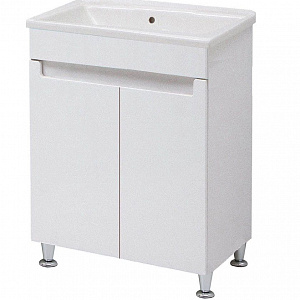 Тумба с раковиной Cerutti Spa Пьемонт 55 с 2-мя дверцами, белый глянец