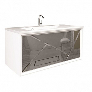 Тумба с раковиной MarkaOne Seattle 90П с 1-м ящиком, mosaic mirror