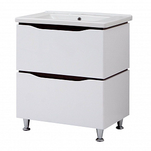 Тумба с раковиной Cerutti Spa Сицилия 70 белый глянец/дуб венге