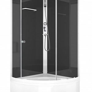 ДУШЕВАЯ КАБИНА DOMANI-SPA 90 SIMPLE HIGH, черные стенки, двери тонированные, размер 90*90*218см