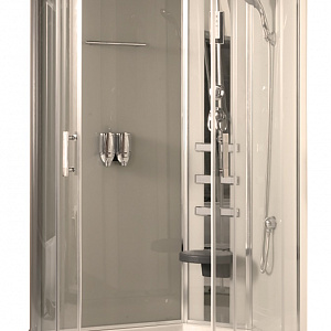 Душевая кабина 183, стекло прозрачное, задняя панель слоновая кость, 1200*850*2150 правая