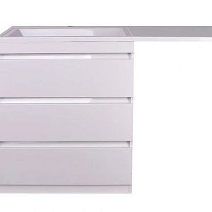 Тумба с раковиной Style Line Даллас 140 L Люкс Plus белая