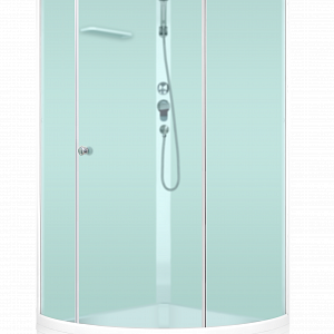 Душевая кабина Domani-Spa Simple 99 mid средний поддон, светлые стенки, матовые двери  размер 90*90*215см