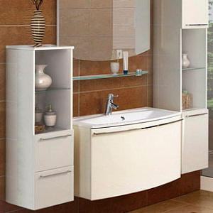 Тумба с раковиной Акватон Севилья 95 белый жемчуг, раковина Милан М