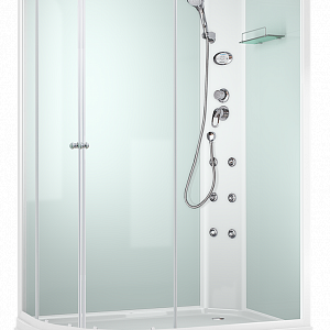 Душевая кабинаDOMANI-Spa Delight Slim 128 R правая , кнопочный блок управления, вертикальный гидромассаж,  светлые стенки, размер 120*85*218см