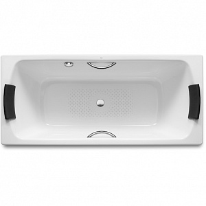 Ванна стальная Roca Lun 170*75*37 в комплекте с ручками и подголовниками