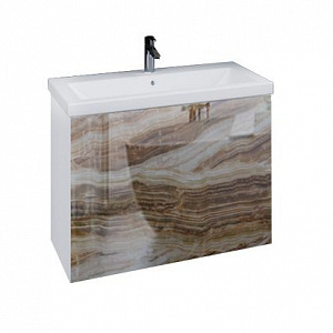 Тумба с раковиной MarkaOne Lacio 80П с 2-мя ящиками, onyx