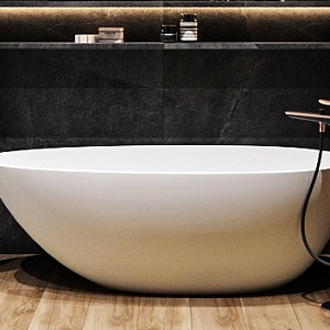 Ванна из искусственного камня  CASTONE АДЕЛЬ 157X695 с переливом