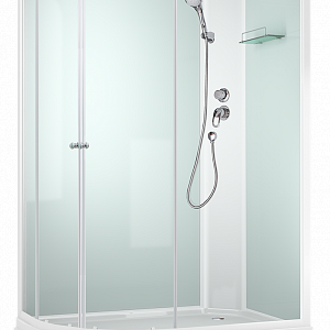 Душевая кабина DOMANI-Spa Delight Slim 128 R низ поддон, бел стенки, сатин-мат стекла, без электрики 120*80*218