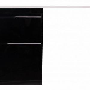 Тумба с раковиной Style Line Даймонд 120 L Люкс Plus напольная черная