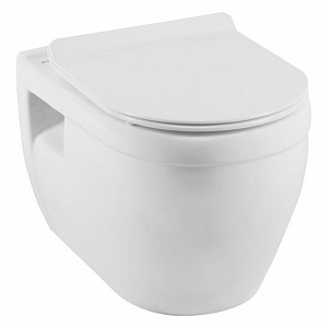 Подвесной унитаз Aquanet Glide-W 34,5*52 безободковый с крышкой-сиденьем микролифт Slim