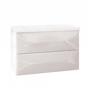 Тумба с раковиной MarkaOne Elegant 80П с 2-мя ящиками, white