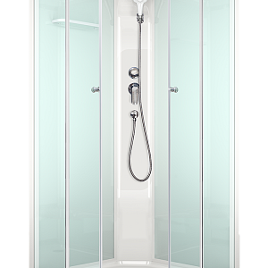 Душевая кабина  Domani-Spa Delight SLIM 88 низ поддон, бел стенки, прозр стекла, без электрики 80*80*218 