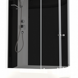 Душевая кабина DOMANI-Spa Delight Slim 128 L высокий поддон 120см*80см черный/тонированное стекло тонированное