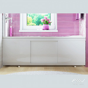 Экран под ванну Crystal 180 раздвижной белый