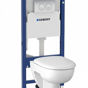 Комплект инсталляции Geberit Renova 500.124.TC.R (унитаз, инсталяция, кнопка глянцевый хром)