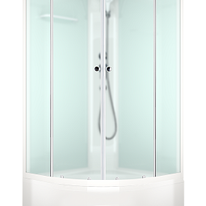 Душевая кабина Domani-Spa Delight  SLIM 99 High выс поддон, бел стенки, сатин-мат стекла, без электрики 90*90*218
