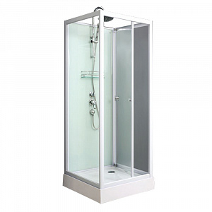 Душевая кабина  606-90 прозрачное стекло низкий поддон (900*900*2200)