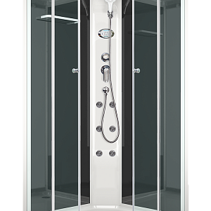 Душевая кабина DOMANI-Spa Delight Slim 88 низкий поддон, кнопочный блок управления, вертикальный гидромассаж,  черные стенки, размер 80*80*218см,