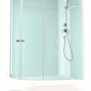 Душевая кабина DOMANI-Spa Delight Slim 128 R высокий поддон 120см*80см белый/сатин-матированное стекло матовое