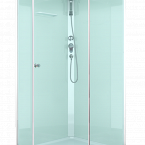 Душевая кабина Domani-Spa Simple 99 низкий поддон,  светлые стенки матовые двери, размер 90*90*215 см
