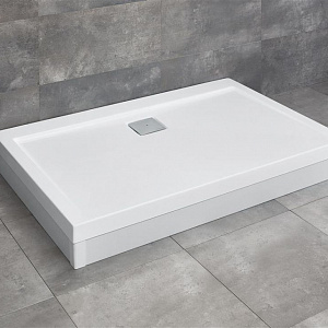 Душевой поддон Radaway Argos D 110*90*14,5 со съемной панелью из алюминия в белом цвете