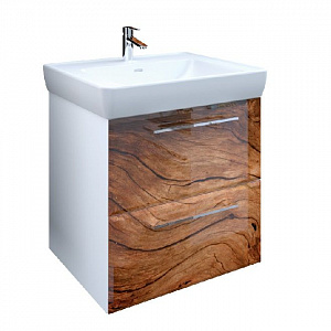 Тумба с раковиной MarkaOne Visbaden 60П с 2-мя ящиками, wood