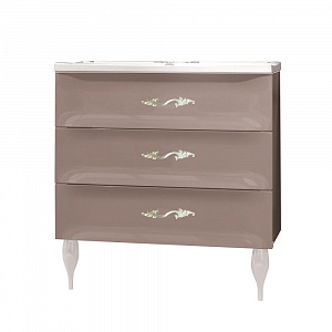 Тумба с раковиной MarkaOne Lumier 75Н с 3-мя ящиками, cappuccino